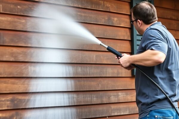 Nettoyage professionnel de bardage en bois